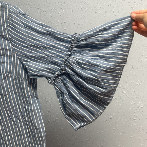 Midnight Sky Striped Shirt with Flared Arms - Picture 3 of 3